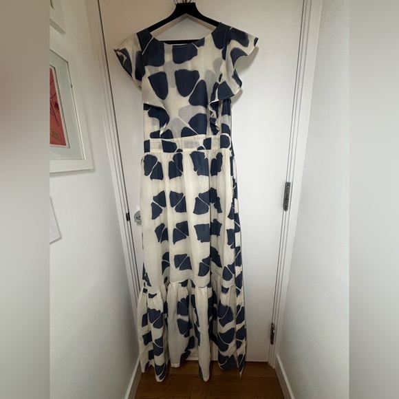 The Odells - Seville Blue and White Ruffle Maxi Dress - Picture 6 of 10